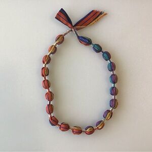 💰 Handmade Colorful Fabric Covered Bead Necklace